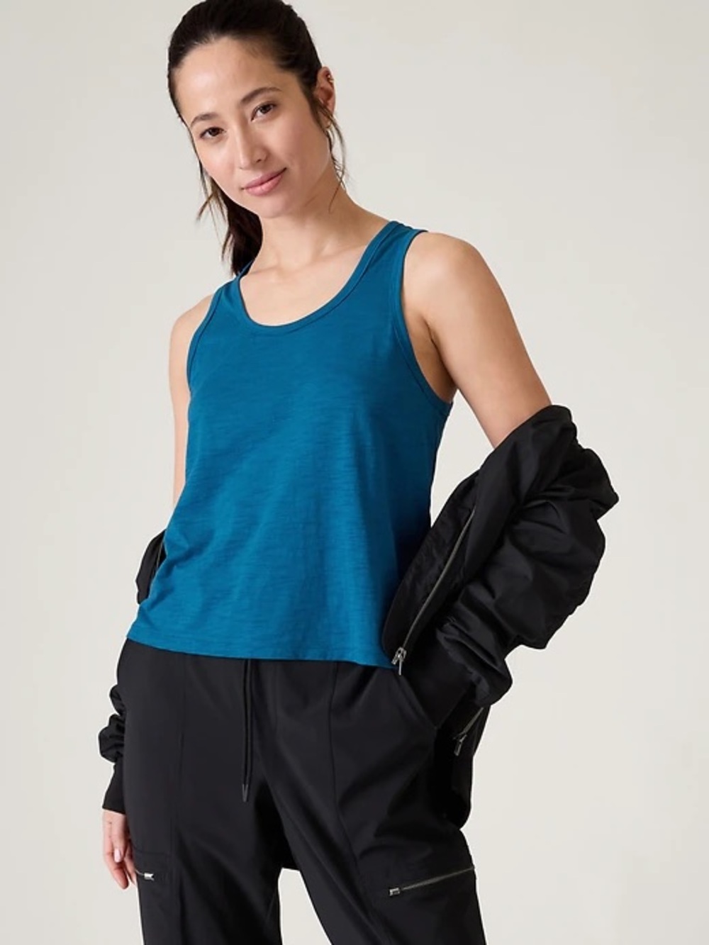 Athleta Teal Performance Scoop Neck Tank